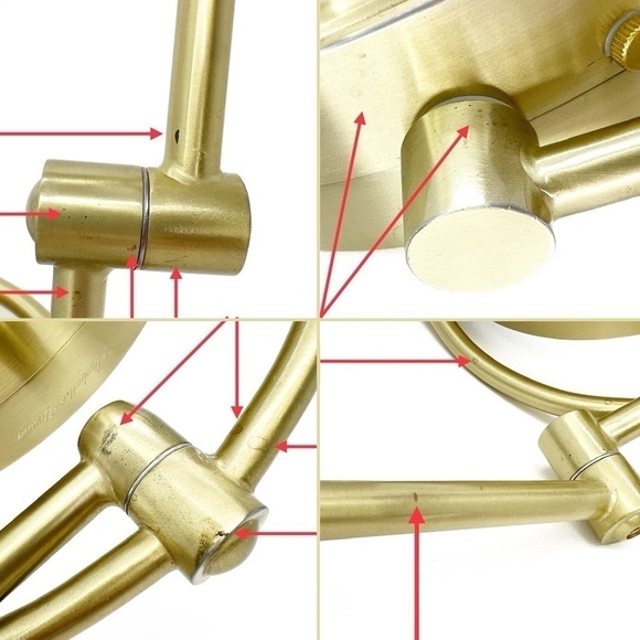 Kimball & Young Magnifying LED Lighted Makeup Mirror Brushed Brass Hardwired - Picture 12 of 16